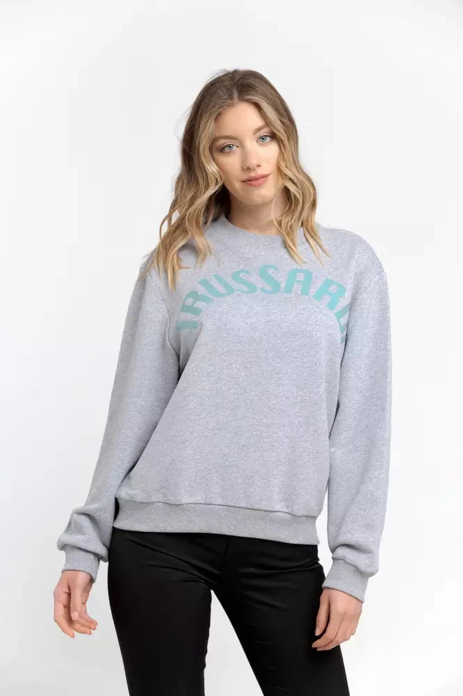 Trussardi Gray Cotton Women Sweatshirt Trussardi