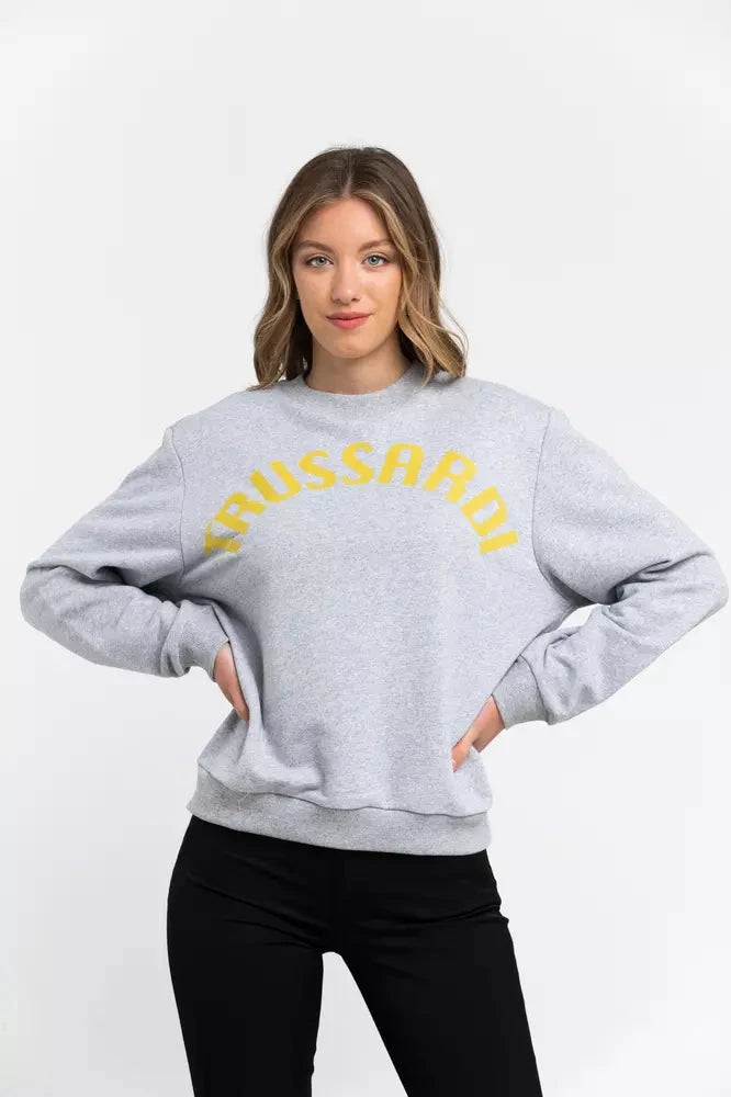 Trussardi Gray Cotton Women Sweatshirt Trussardi