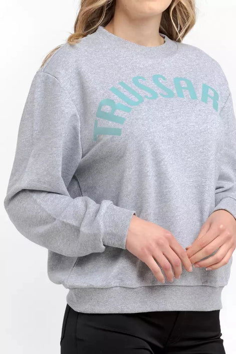 Trussardi Gray Cotton Women Sweatshirt Trussardi