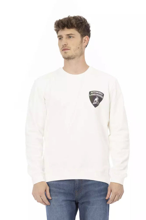 Automobili Lamborghini White Cotton Men's Sweater Automobili Lamborghini