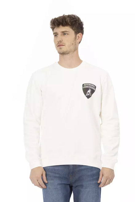 Automobili Lamborghini White Cotton Men's Sweater Automobili Lamborghini