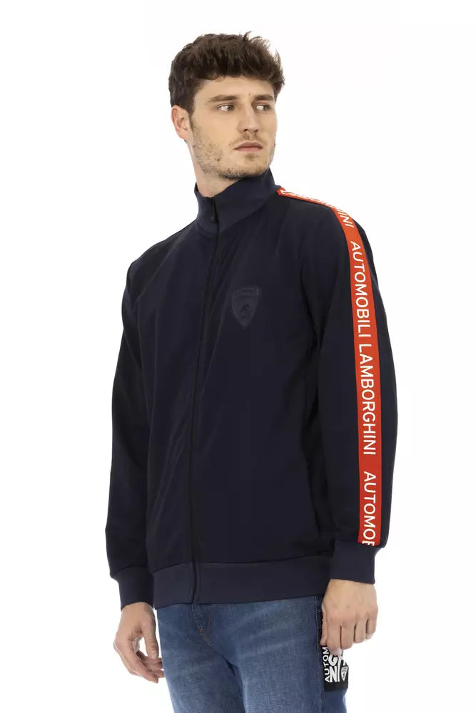 Automobili Lamborghini Blue Polyester Men Sweatshirt Automobili Lamborghini
