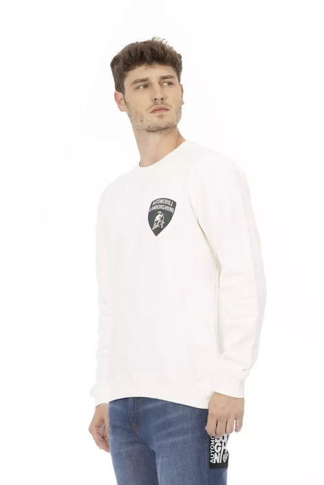 Automobili Lamborghini White Cotton Men's Sweater Automobili Lamborghini