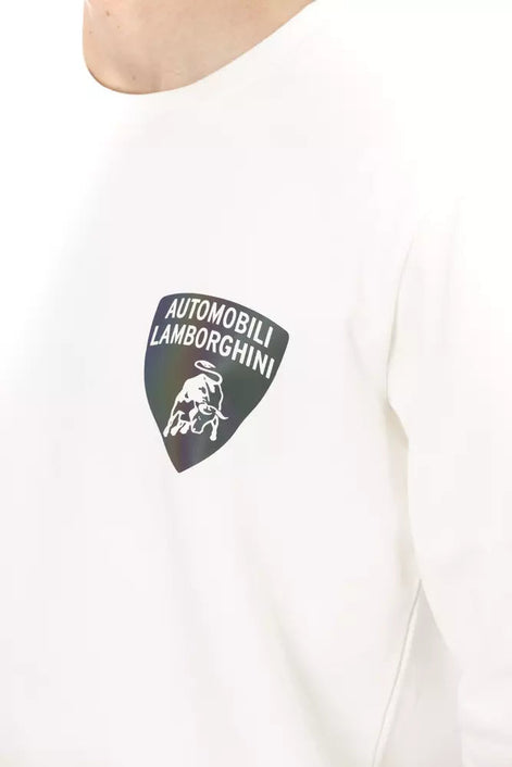Automobili Lamborghini White Cotton Men's Sweater Automobili Lamborghini