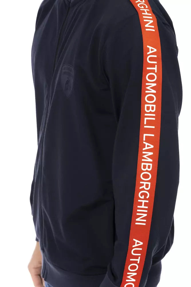 Automobili Lamborghini Blue Polyester Men Sweatshirt Automobili Lamborghini