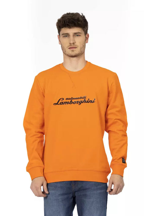 Automobili Lamborghini Orange Cotton Men's Sweater Automobili Lamborghini