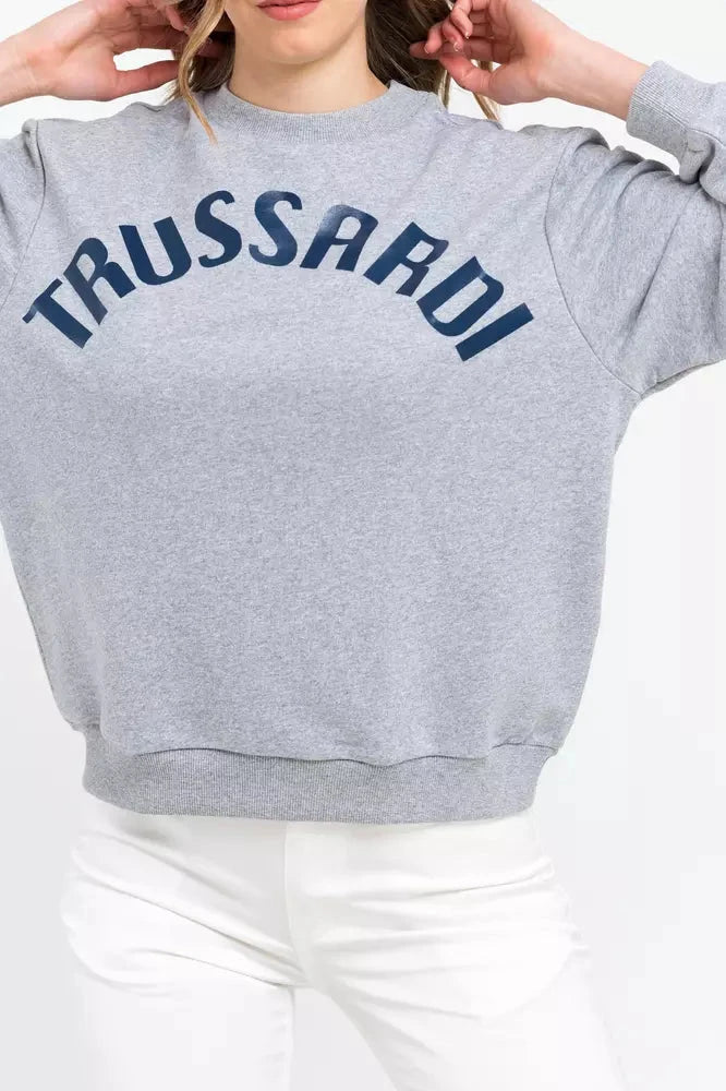 Trussardi Gray Cotton Women Sweatshirt Trussardi
