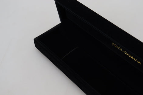 Dolce & Gabbana Black Velvet Logo Plaque Storage Bracelet Jewelry Box Dolce & Gabbana