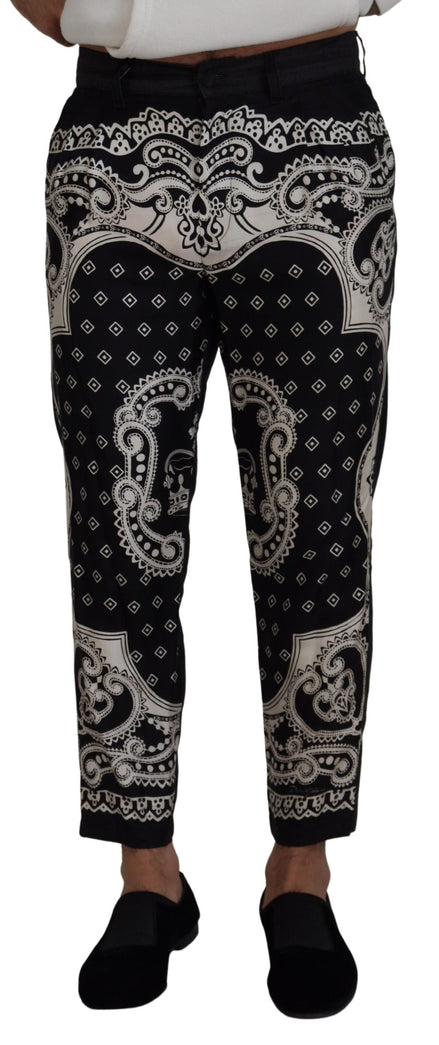 Dolce & Gabbana Black Silk Bandana Print Pants Dolce & Gabbana