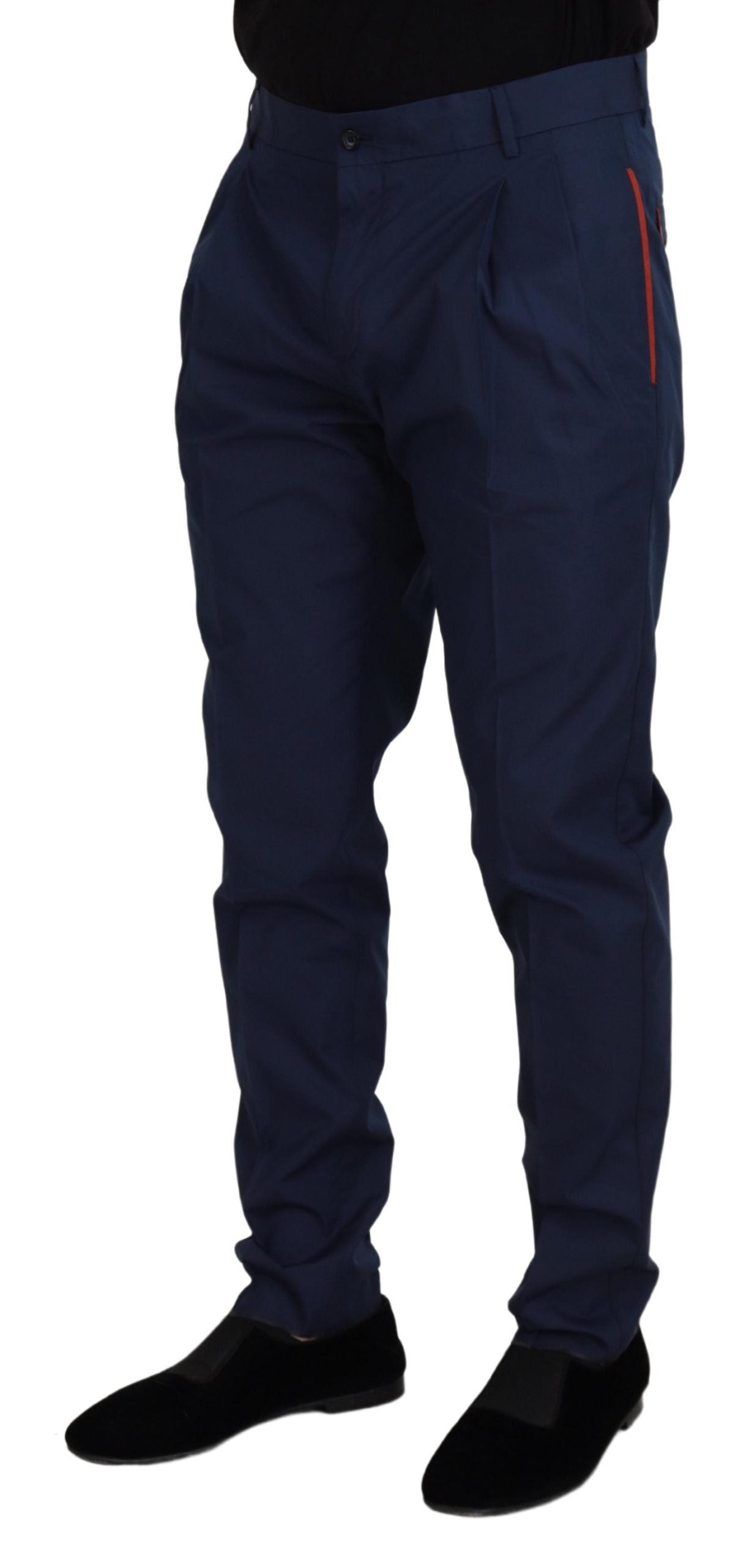 Dolce & Gabbana Blue Cotton Chino Formal Pants Dolce & Gabbana