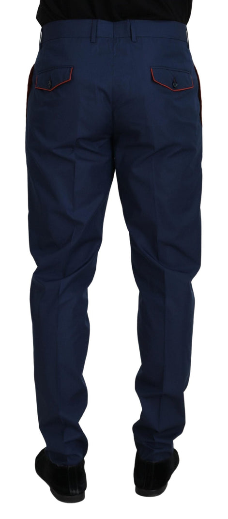 Dolce & Gabbana Blue Cotton Chino Formal Pants Dolce & Gabbana