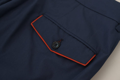 Dolce & Gabbana Blue Cotton Chino Formal Pants Dolce & Gabbana
