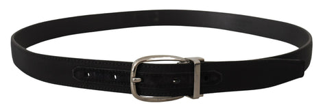 Dolce & Gabbana Black Grosgrain Leather Silver Logo Buckle Belt Dolce & Gabbana