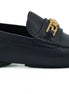 Versace Elegant Navy Blue Calf Leather Loafers Versace