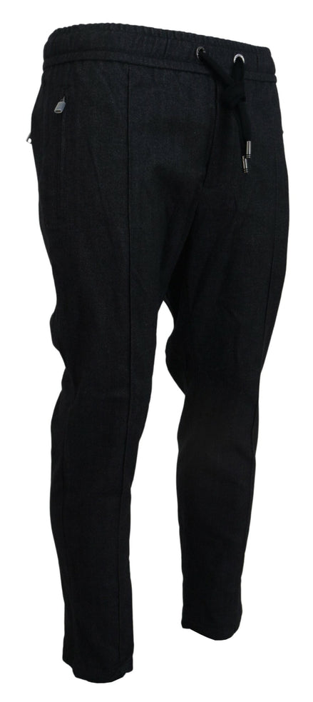 Dolce & Gabbana Grey Cotton Tapered Cotton Pants Dolce & Gabbana