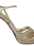 Prada Gold Leather Sandals Ankle Strap Heels Stiletto Sandal Prada