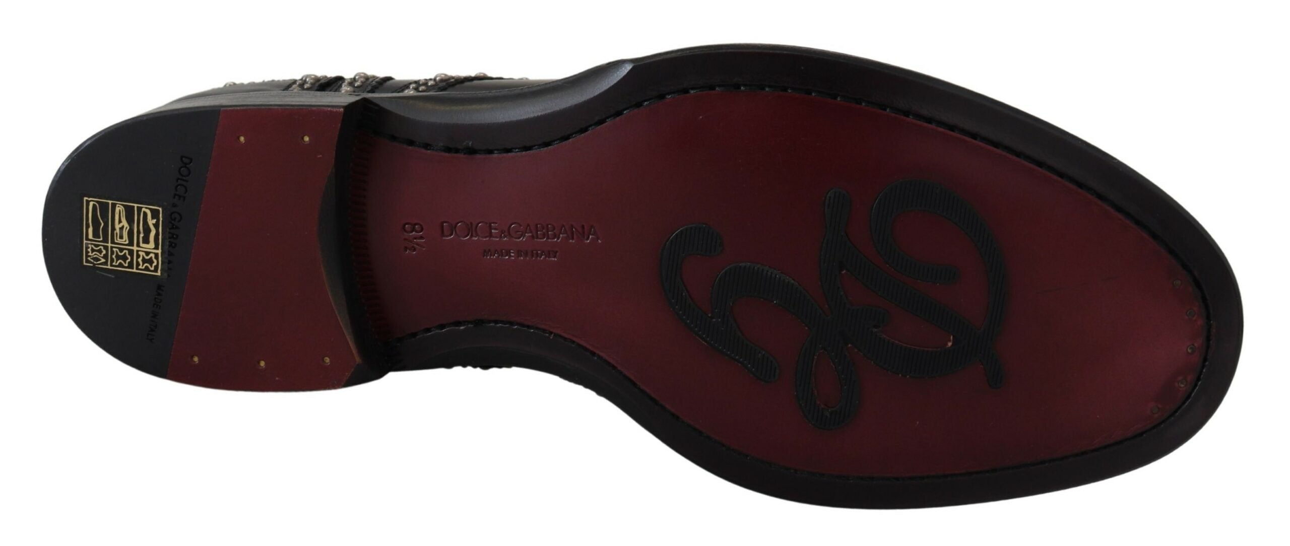 Dolce & Gabbana Black Leather Derby Dress Studded Shoes Dolce & Gabbana