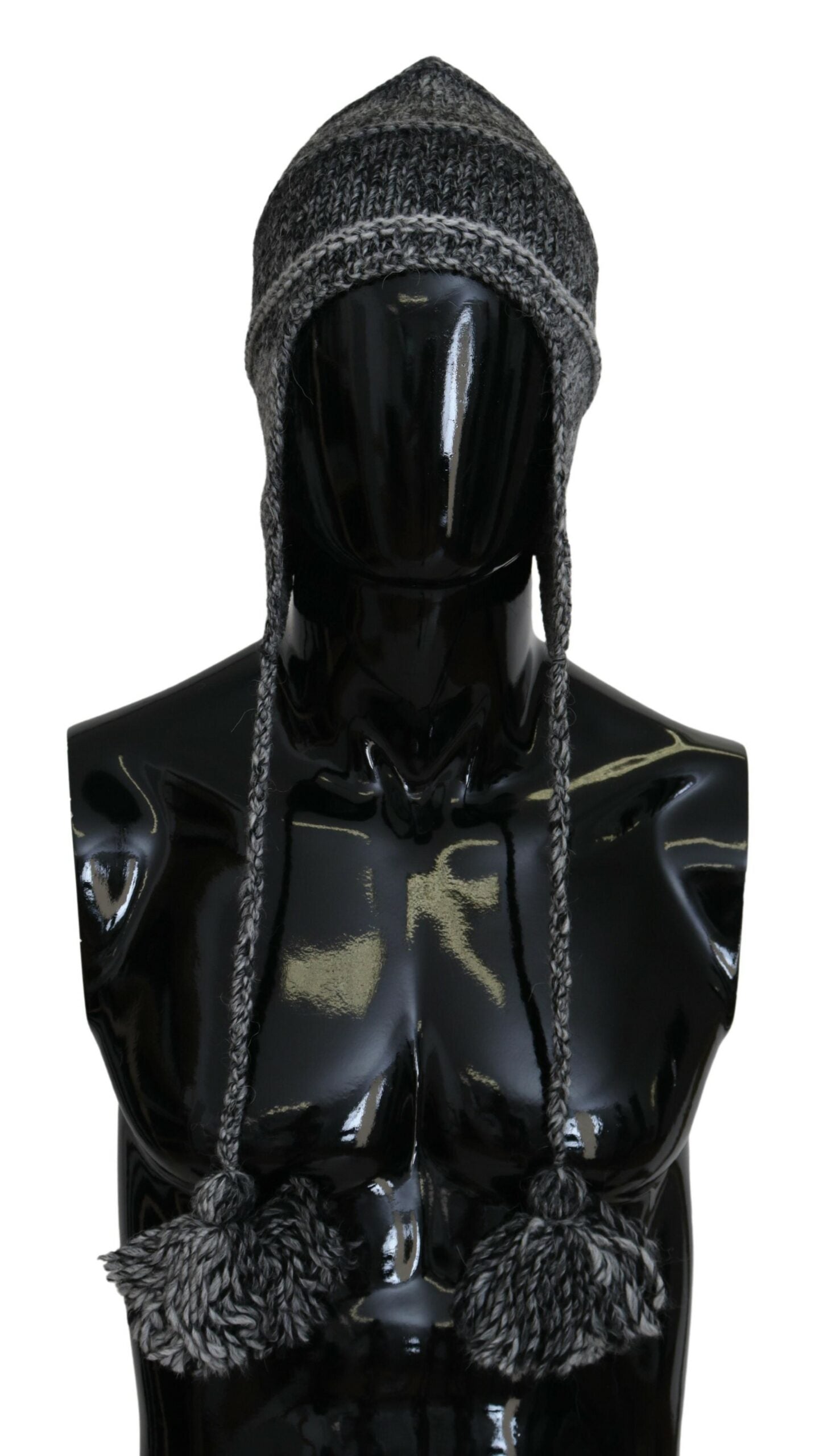 Dolce & Gabbana Gray Warm Fleece Ear Flaps Knit Beanie Hat Dolce & Gabbana