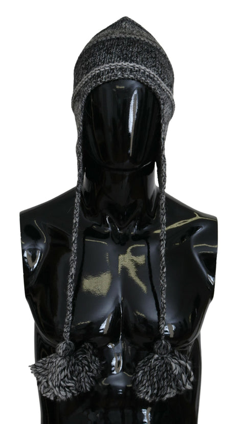 Dolce & Gabbana Gray Warm Fleece Ear Flaps Knit Beanie Hat Dolce & Gabbana