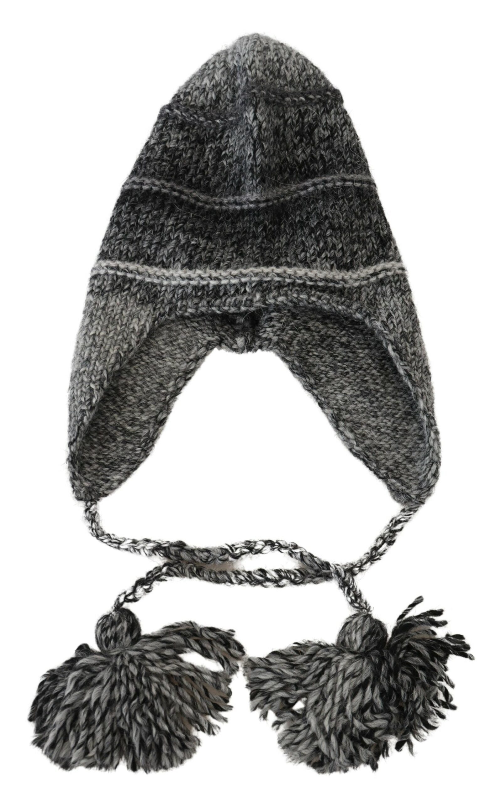 Dolce & Gabbana Gray Warm Fleece Ear Flaps Knit Beanie Hat Dolce & Gabbana