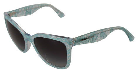 Dolce & Gabbana Blue DG4190 Lace Crystal Acetate Butterfly Sunglasses Dolce & Gabbana