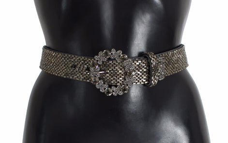 Dolce & Gabbana Multicolor Wide Crystal Buckle Sequined Belt Dolce & Gabbana