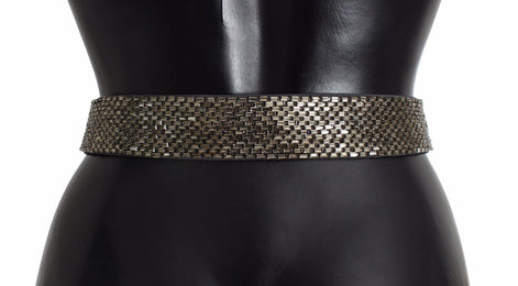 Dolce & Gabbana Multicolor Wide Crystal Buckle Sequined Belt Dolce & Gabbana