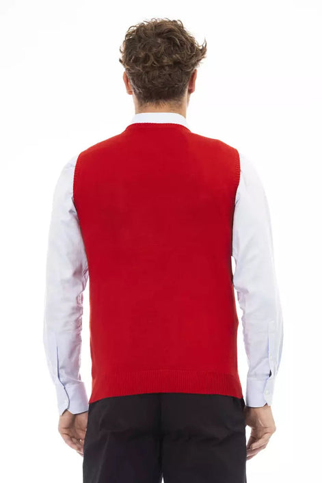 Alpha Studio Red Viscose Men Jacket Alpha Studio