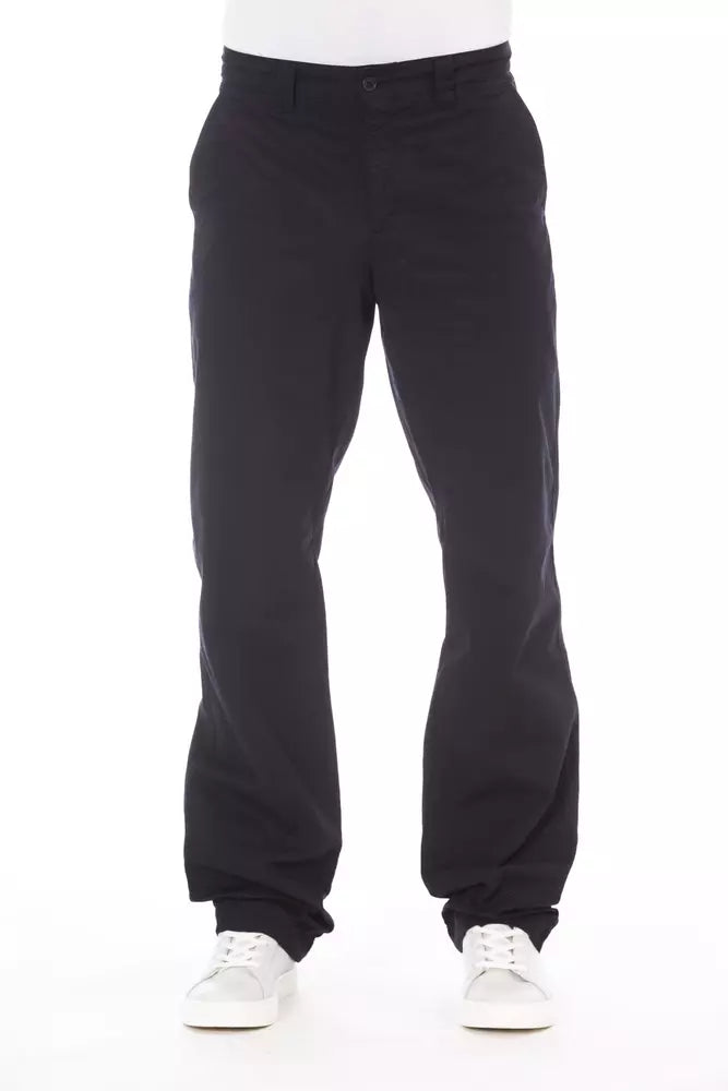 Alpha Studio Blue Cotton Men Pant Alpha Studio