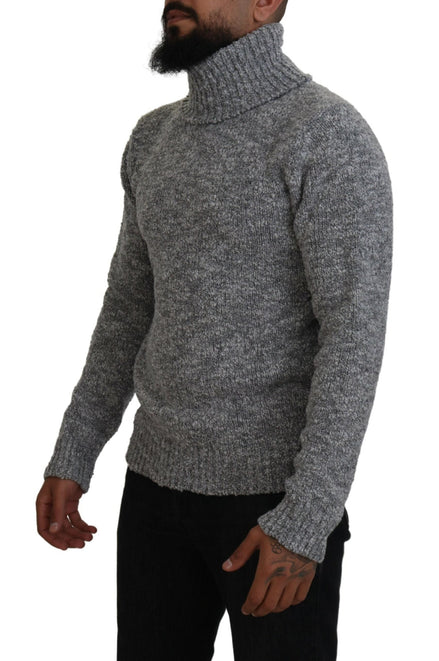 Dolce & Gabbana Gray Wool Knit Turtleneck Pullover Sweater Dolce & Gabbana