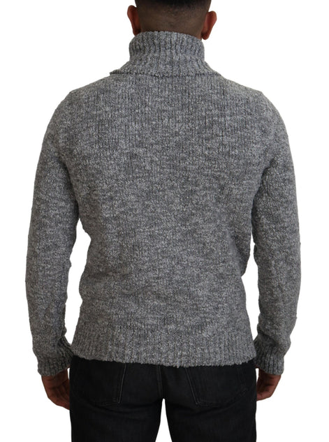 Dolce & Gabbana Gray Wool Knit Turtleneck Pullover Sweater Dolce & Gabbana