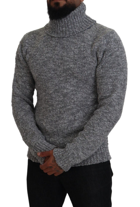 Dolce & Gabbana Gray Wool Knit Turtleneck Pullover Sweater Dolce & Gabbana