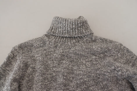 Dolce & Gabbana Gray Wool Knit Turtleneck Pullover Sweater Dolce & Gabbana