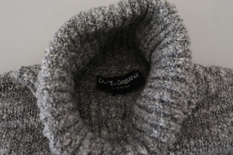 Dolce & Gabbana Gray Wool Knit Turtleneck Pullover Sweater Dolce & Gabbana