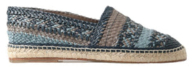 Dolce & Gabbana Blue Gray Leather Buffalo Espadrille Shoes Dolce & Gabbana