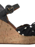 Dolce & Gabbana Black  Wedges Polka Dotted Ankle Strap Shoes Sandals Dolce & Gabbana