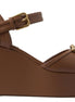 Dolce & Gabbana Brown Leather AMORE Wedges Sandals Shoes Dolce & Gabbana