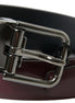 Dolce & Gabbana Bordeaux Leather Silver Metal Buckle Belt Dolce & Gabbana