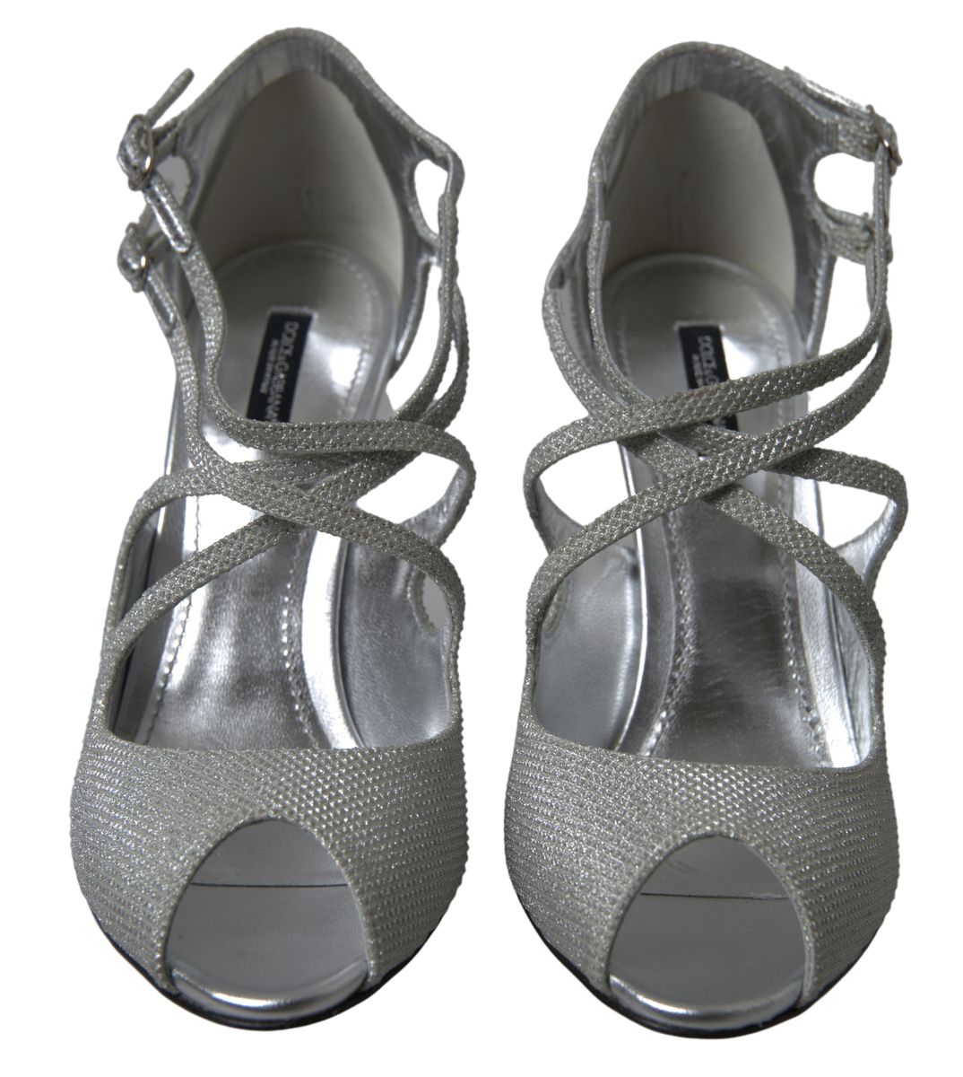 Dolce & Gabbana Silver Shimmers Sandals Heel Pumps Shoes Dolce & Gabbana