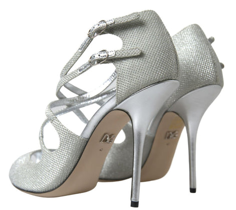Dolce & Gabbana Silver Shimmers Sandals Heel Pumps Shoes Dolce & Gabbana