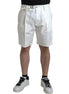 Dolce & Gabbana White Cotton Stretch Men Bermuda Denim Shorts Dolce & Gabbana