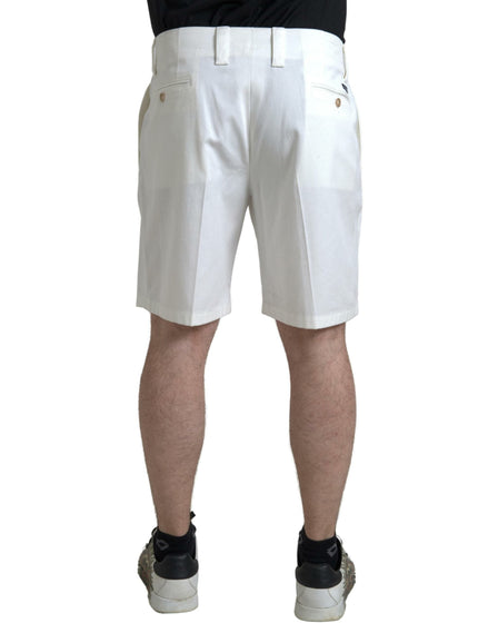 Dolce & Gabbana White Cotton Stretch Men Bermuda Denim Shorts Dolce & Gabbana