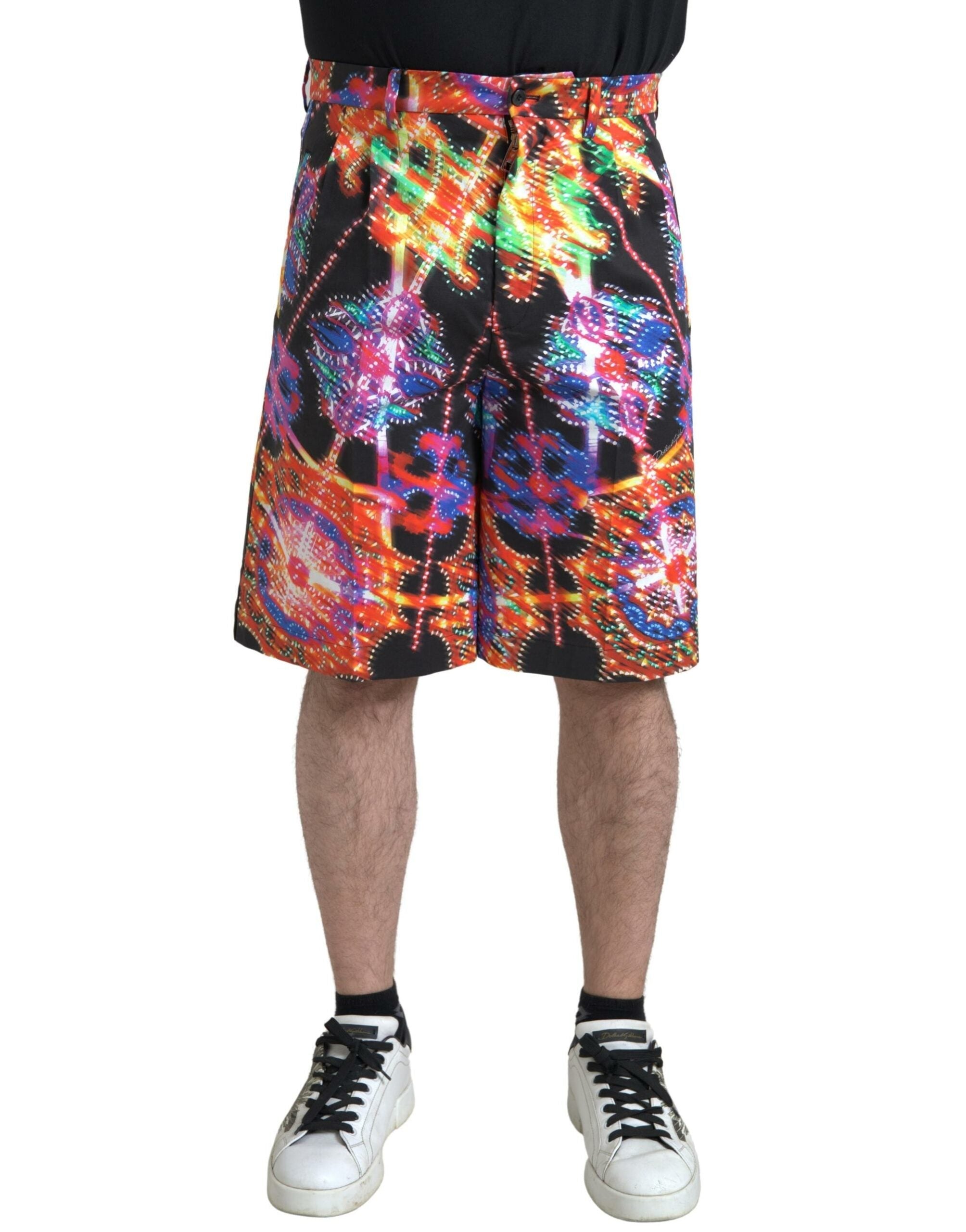 Dolce & Gabbana Multicolor Printed Cotton Men Bermuda Shorts Dolce & Gabbana
