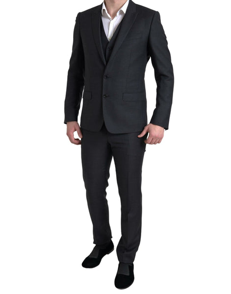 Dolce & Gabbana Black 3 Piece Single Breasted MARTINI Suit Dolce & Gabbana