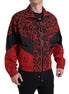 Dolce & Gabbana Red Leopard Nylon Full Zip Sweater Dolce & Gabbana