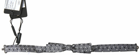 Dolce & Gabbana Gray Polka Dot Silk Adjustable Men Neck Papillon Bow Tie Dolce & Gabbana