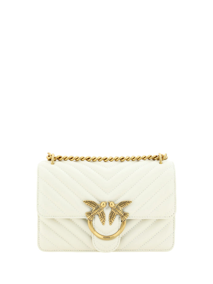 PINKO White Leather Love One Mini Shoulder Bag PINKO