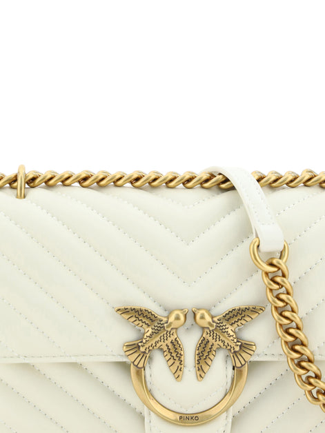 PINKO White Leather Love One Mini Shoulder Bag PINKO