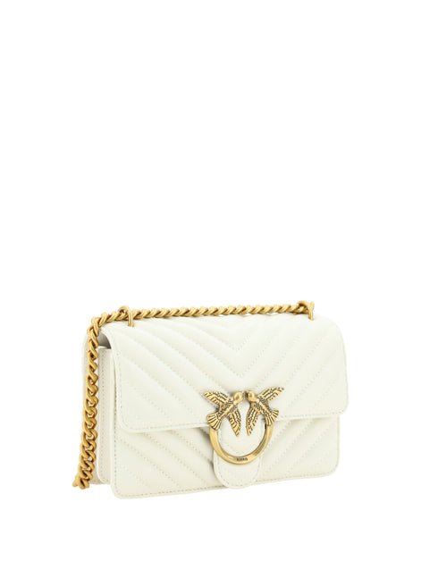 PINKO White Leather Love One Mini Shoulder Bag PINKO
