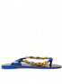 Dolce & Gabbana Blue Crystals Flats Sandals Beachwear Shoes Dolce & Gabbana